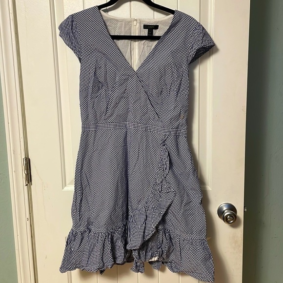 J. Crew Blue Ruffle Mini Dress - Picture 2 of 6